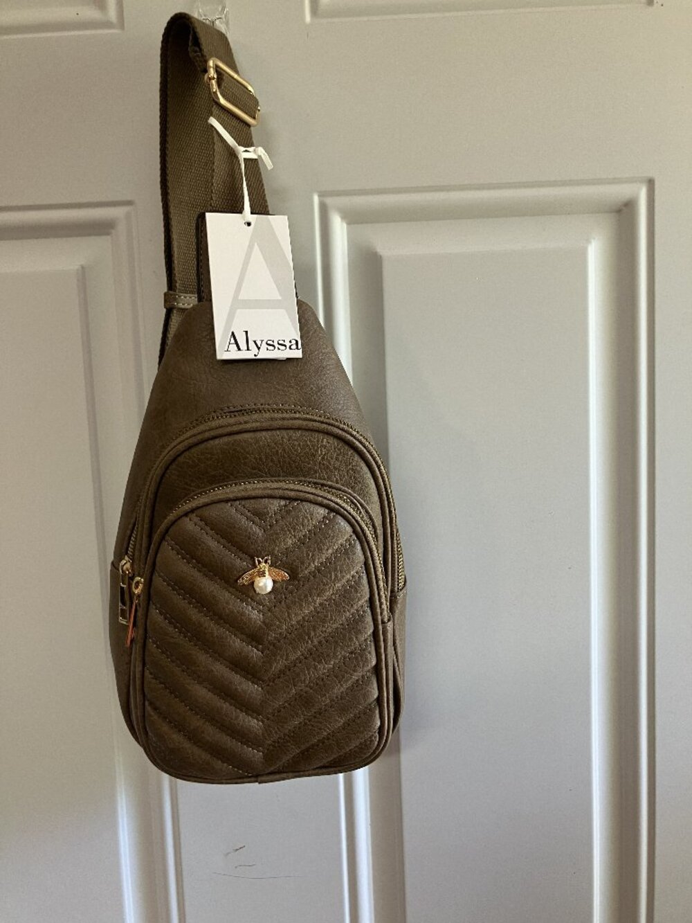 Woman's Alyssa Backpack Purse-Light Brown